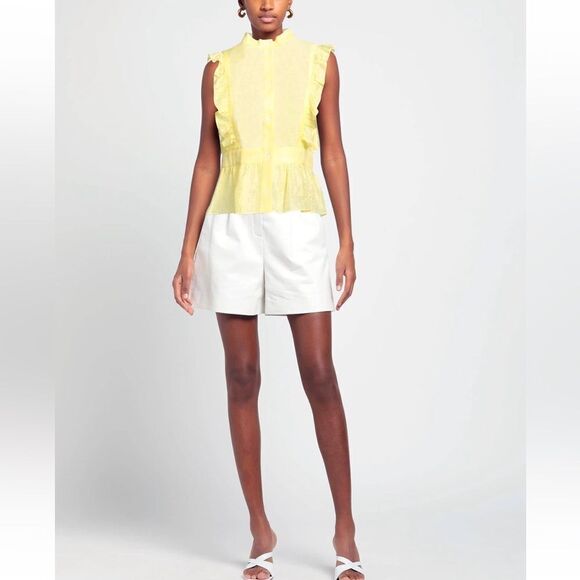 Sandro Backless Ruffled Top Sleeveless Yellow - M - Picture 4 of 15